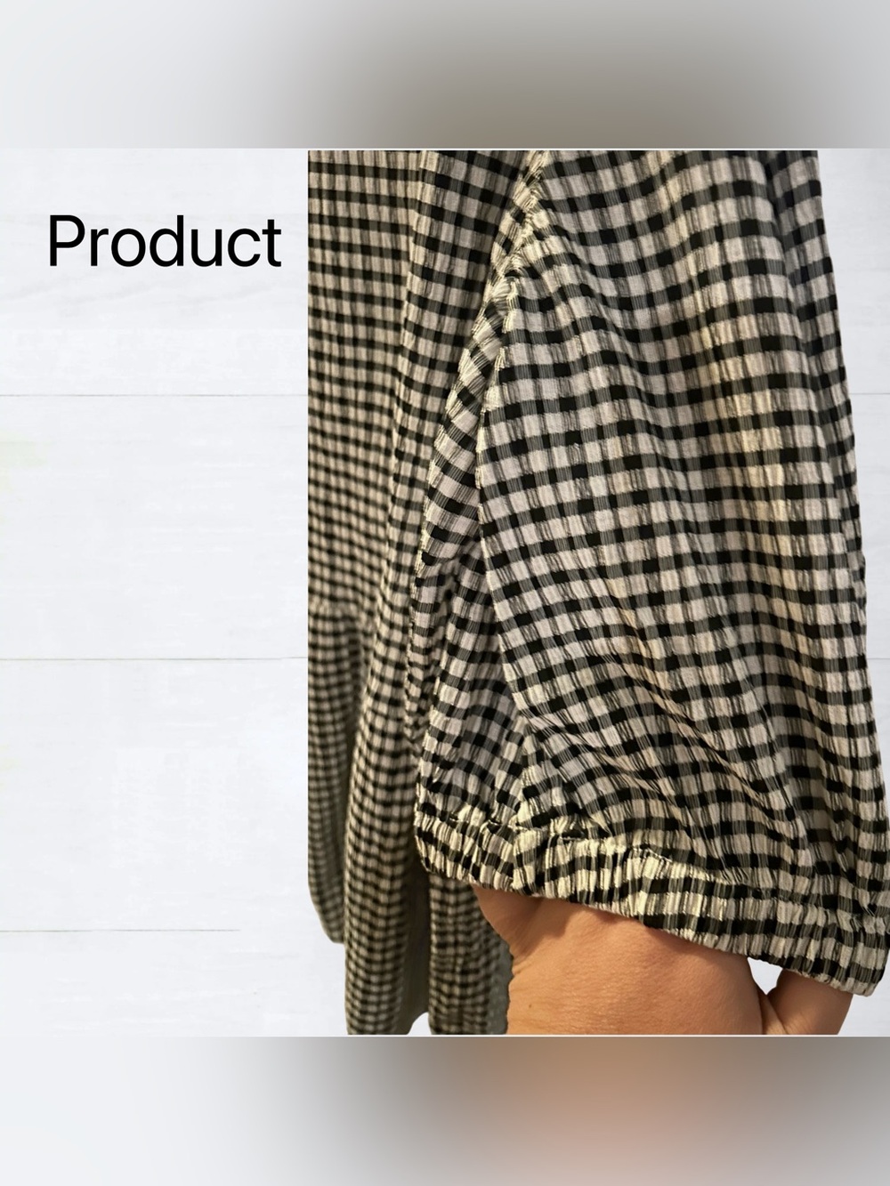 🇨🇦🆕NWT SMASH+TESS | XL | Black Gingham & peplum Valentina Puff Sleeves Top - Picture 9 of 16